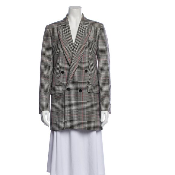 Michael Kors Virgin Wool Houndstooth Print Peacoat Prince of Wales USA Small - Picture 1 of 6